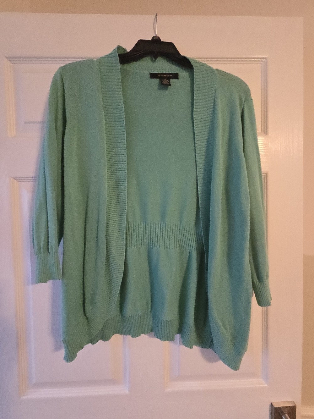 Open-Front Mint Green Women's Cardigan Sweater